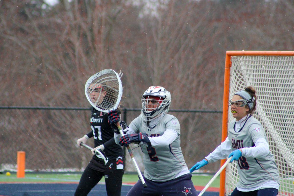 Jamie Keller readies for a shot against Cincinnati. Photo credit: Michael Deemer