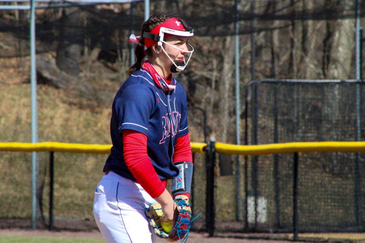 Dana Vatakis gets ready to deliver a pitch against Detroit Mercy. Photo credit: Tyler Gallo