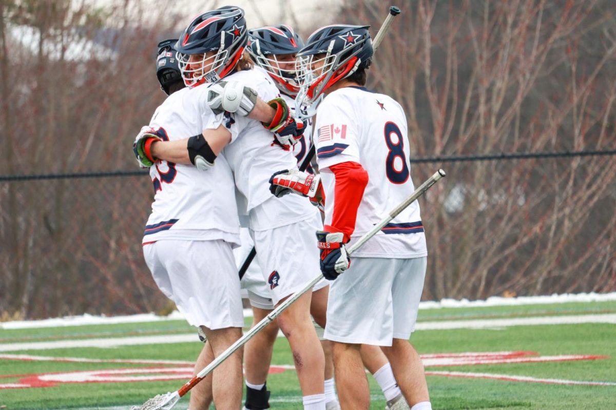 Robert Morris celebrates a goal. Photo credit: Ethan Morrison