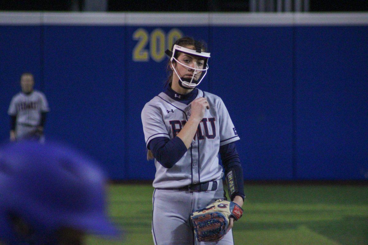 Dana Vatakis readies for a pitch at Pitt. Photo credit: Tyler Gallo