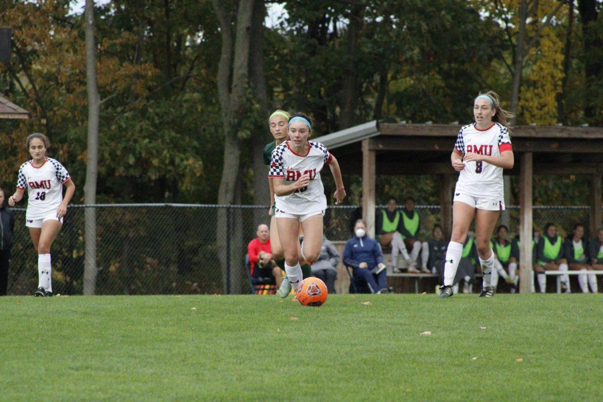 Haleigh Finale (10) chases after the ball in their 2-1 loss to Wright State