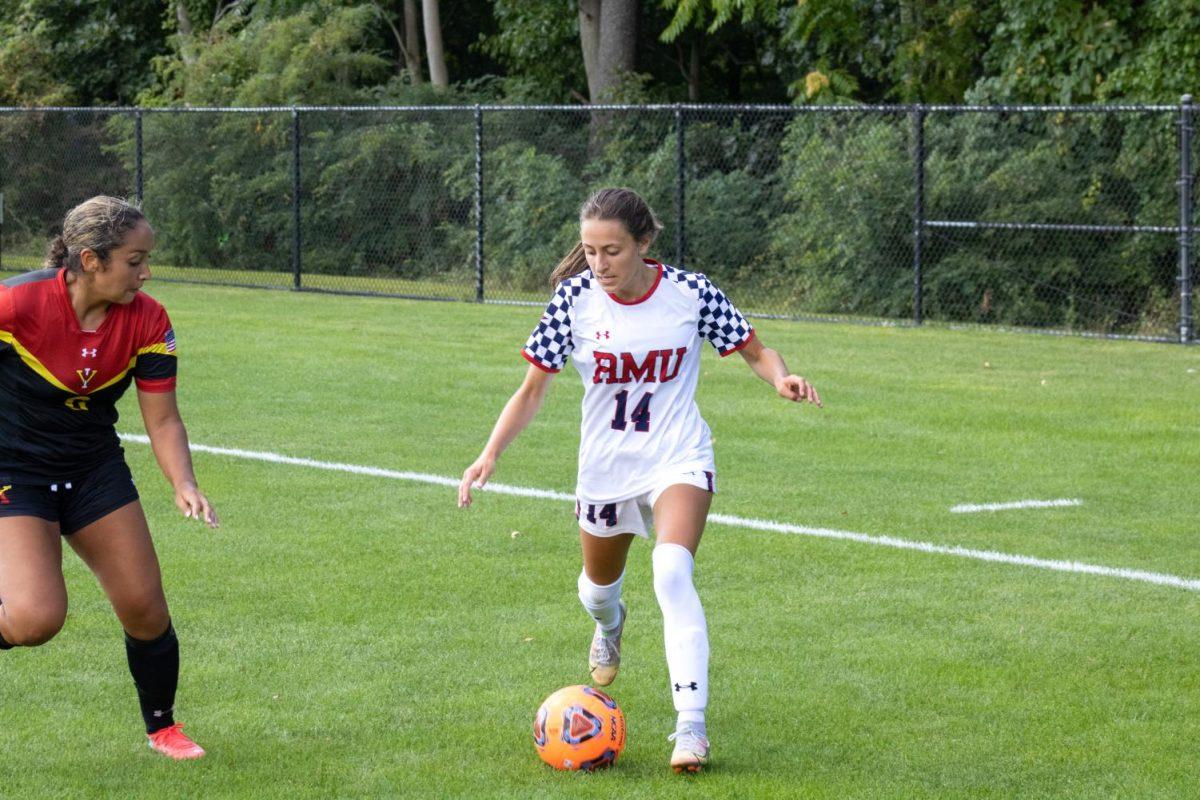 In+her+freshman+season%2C+Malia+Kearns+scored+twice+and+registered+three+assists.+Photo+Credit%3A+Nathan+Breisinger