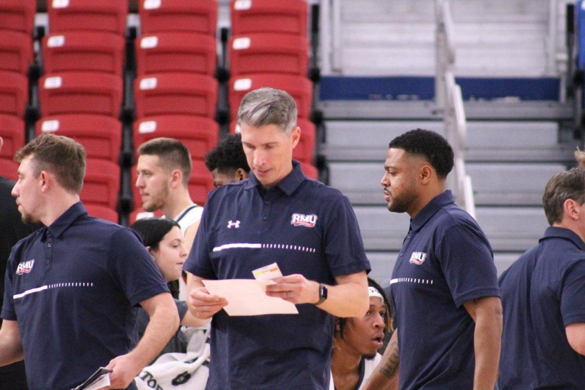 Head coach Andy Toole enters his 13th season at Robert Morris, and third season in the Horizon League Photo credit: Malena Kaniuff