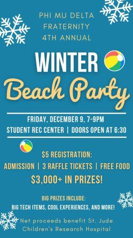 Phi Mu Delta’s Winter Beach Party this Friday