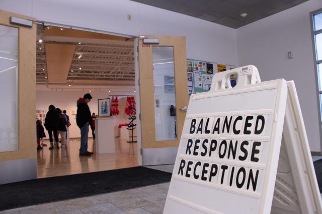 Entrance to the Media Arts Gallery featuring Balanced Response.