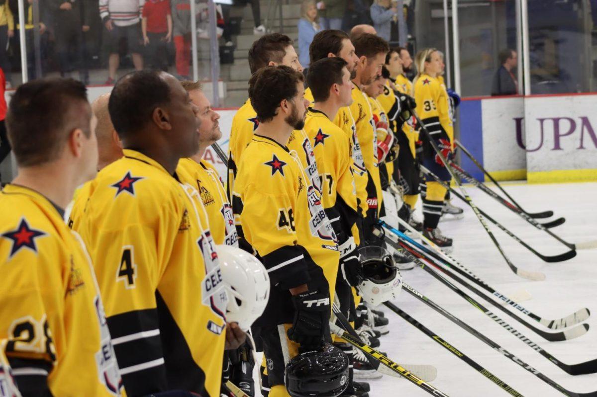 The RMU alumni team during last years Celebrity Hockey Faceoff Photo credit: Ethan Morrison