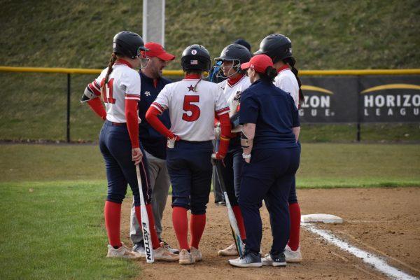 Video | Robert Morris softball splits home opener against Detroit Mercy