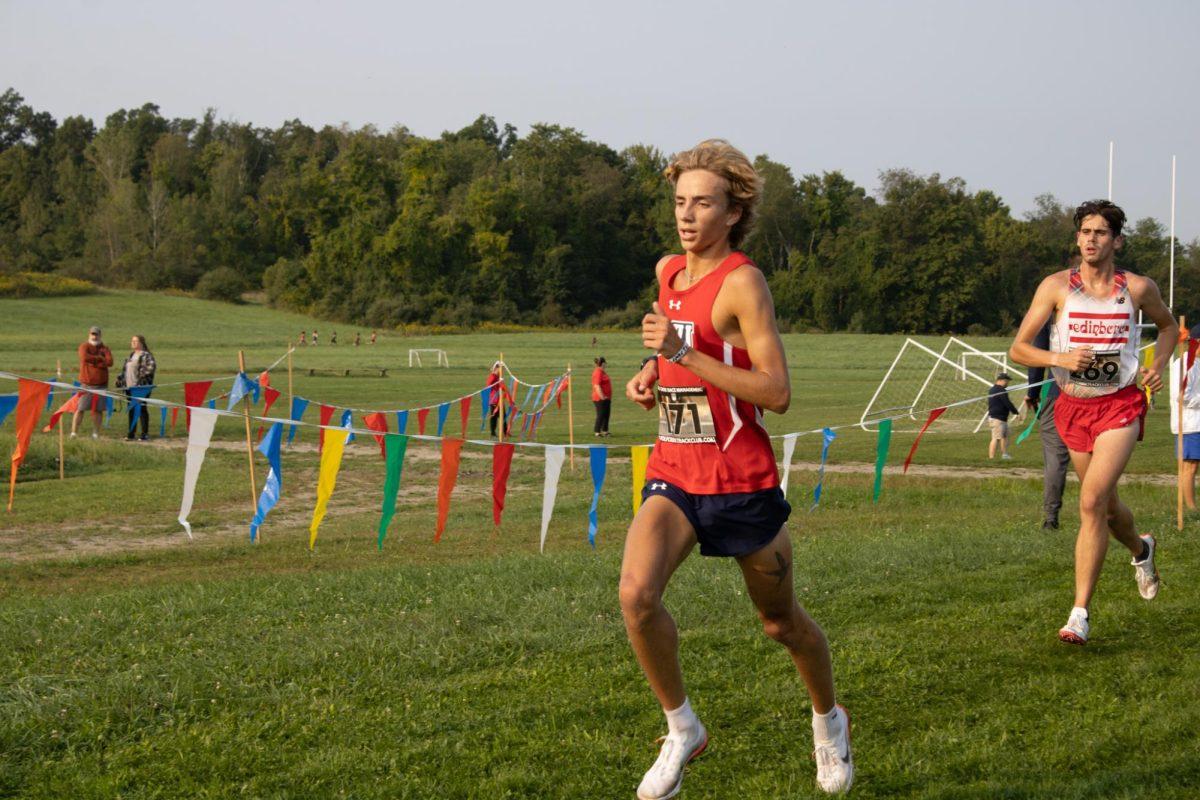 Sophomore Tyler Paszkowski at the RMU invitational at Youthtowne