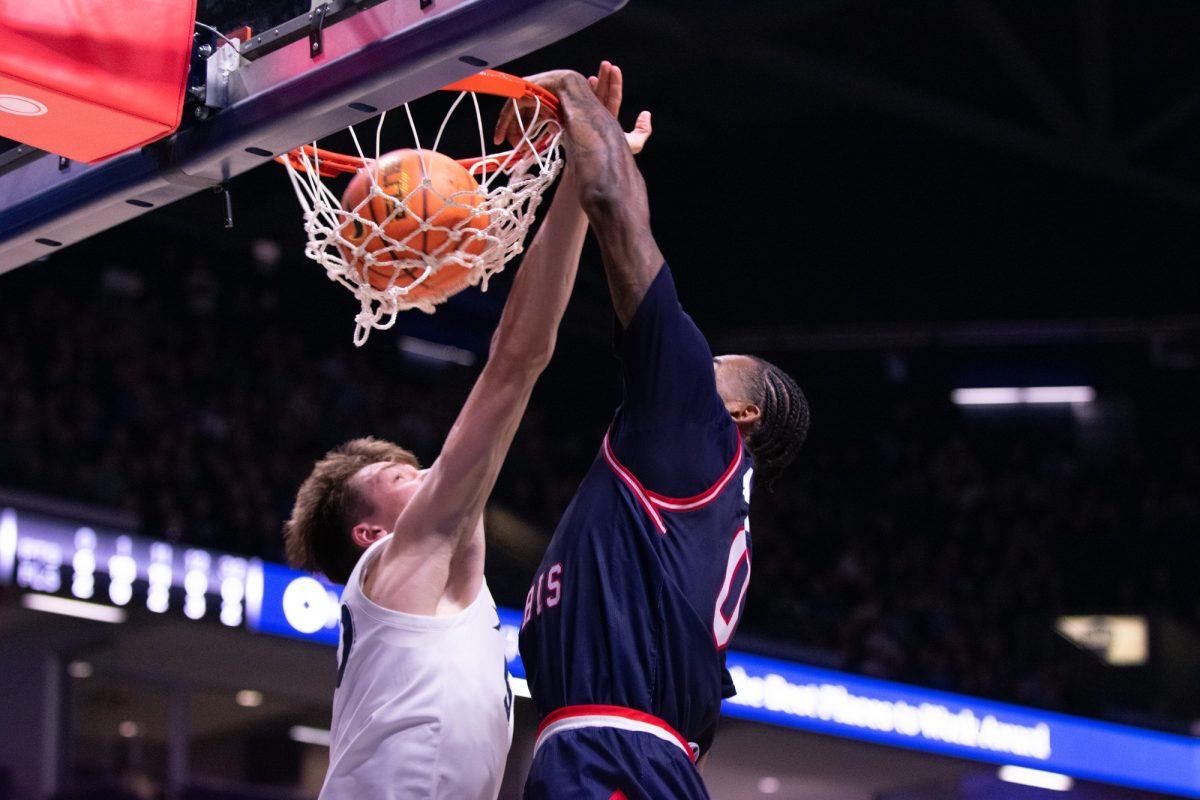 Markeese Hastings had an emphatic dunk towards the end of the first half 