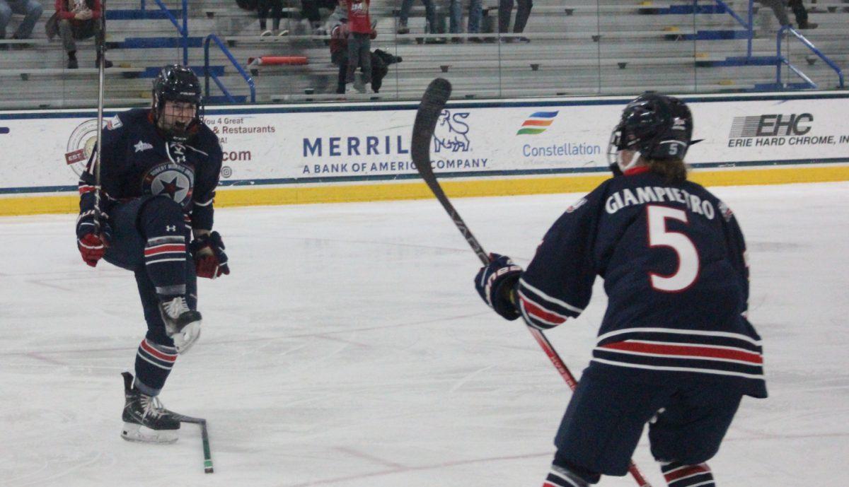 Shailynn Snow scored the firts goal for Robert Morris in the 5-0 win over the Mercyhurst Lakers Photo credit: Michael Deemer