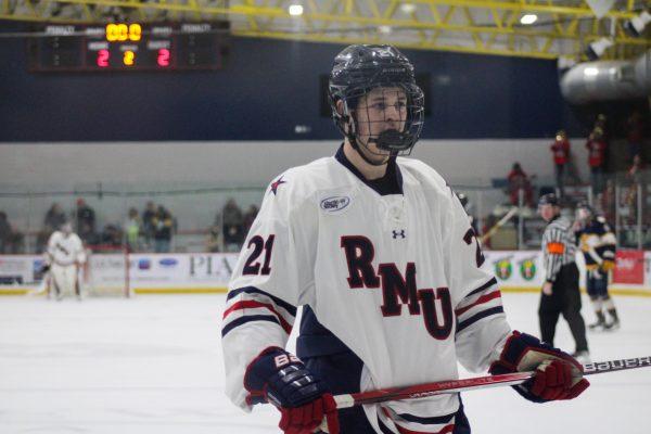 Garvey scored the overtime goal with 10 seconds left in overtime to face RIT in the next round of the AHA Playoffs 